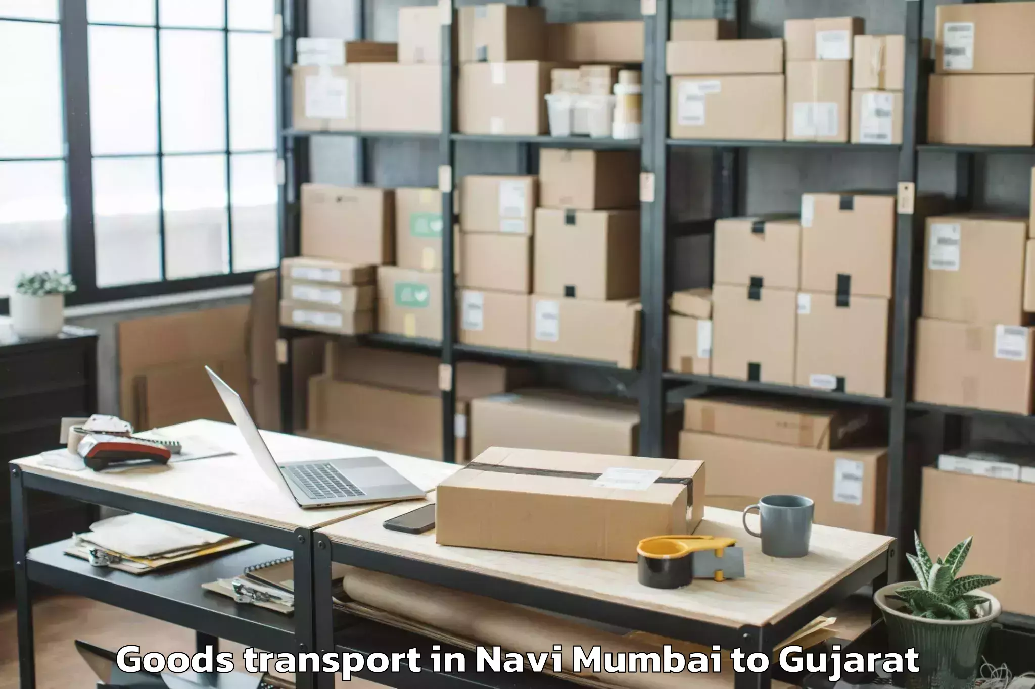 Hassle-Free Navi Mumbai to Nirma University Ahmedabad Goods Transport